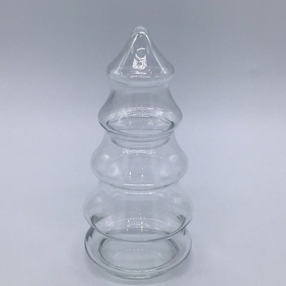 Holiday Vintage Clear Glass Christmas Tree Candy Jar Poshmark
